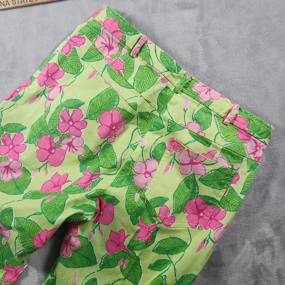 Lilly Pulitzer Pants Womens 8 Tropical Hibiscus White Label VTG Preppy‎ - Picture 6 of 6